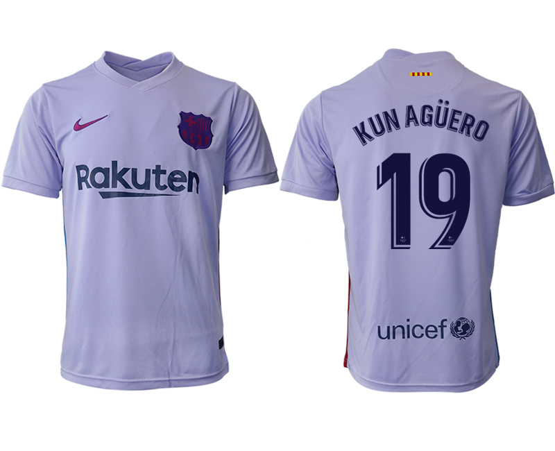 Men 2021-2022 Club Barcelona away aaa version purple #19 Soccer Jersey